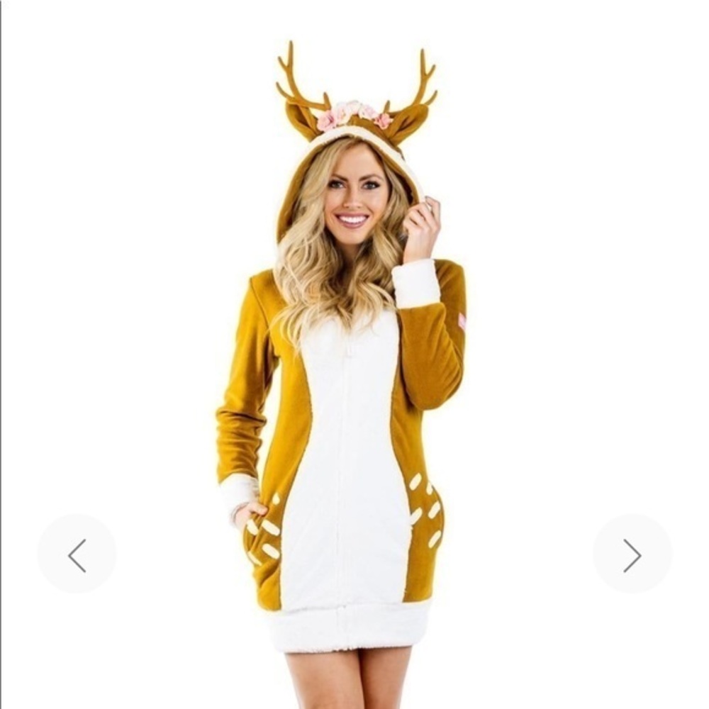 Tipsy Elves Deer Costume Dress Medium Doe Halloween Christmas Party Rare!